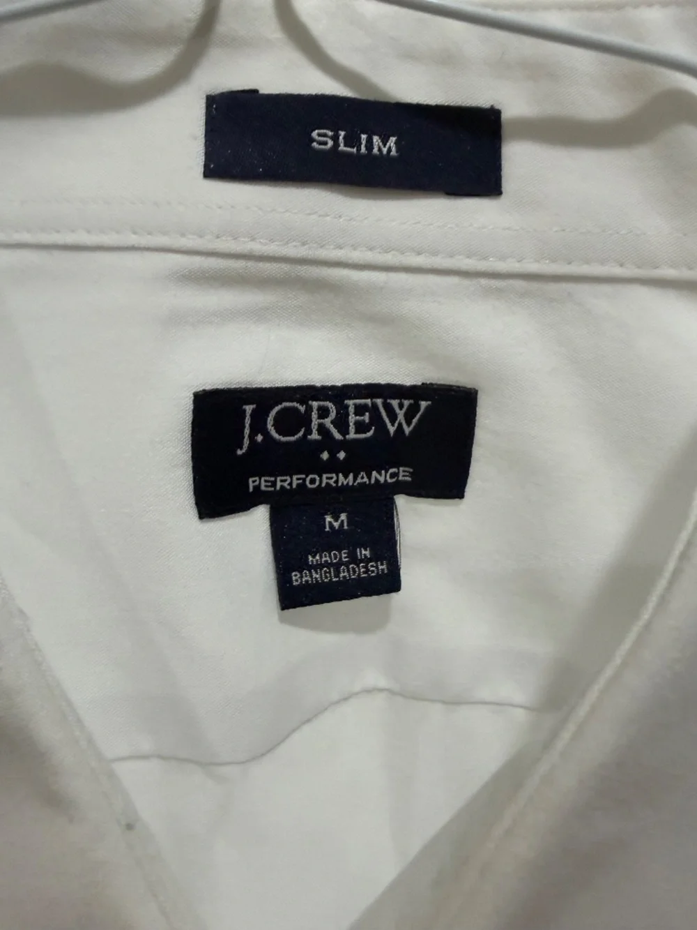 J Crew Men's Button Down - White - Slim Fit - Performance Fabric - M
